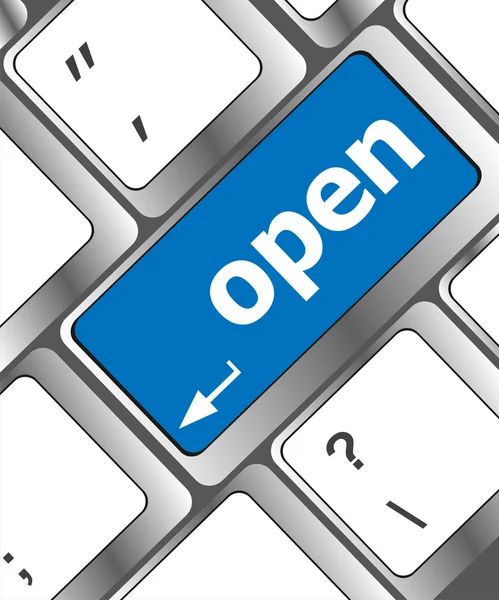 コンピューターのキーボードのオープンボタン — ストック写真