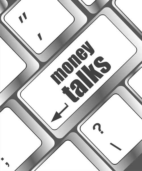 Money talks on computer keyboard key button — Stock Photo, Image