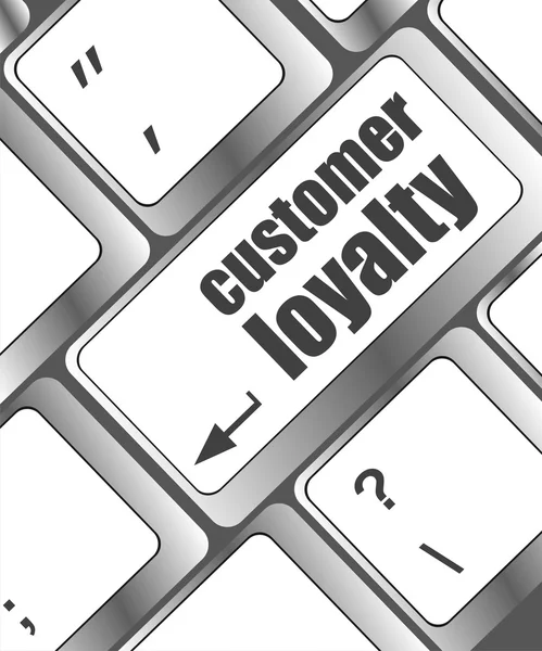 Клавиша клавиатуры клавиши со словом лояльности клиентов — стоковое фото