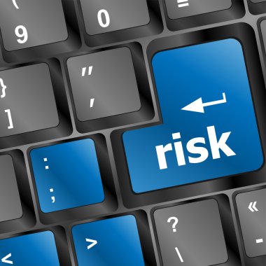 Kırmızı risk düğme üstünde belgili tanımlık klavye