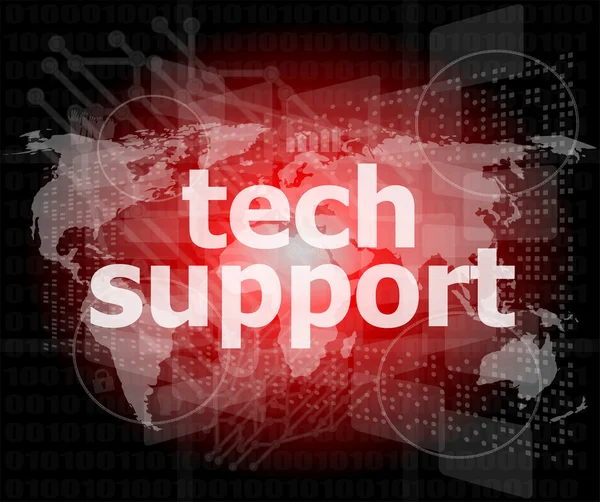 Tech support tekst op digitaal touchscreen - business concept — Stockfoto