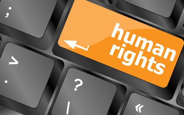 Arrow button with human rights word — Stock Photo, Image