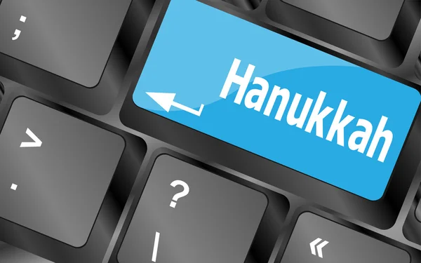 Tecla do teclado com a palavra hanukkah nele — Fotografia de Stock