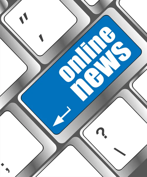 Online news button on computer keyboard key — Stock Photo, Image