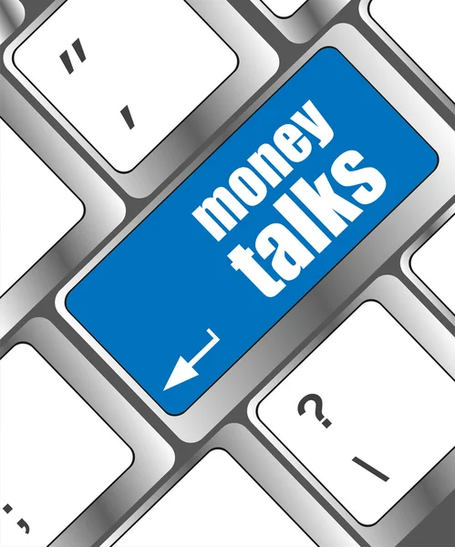 Money talks on computer keyboard key button — Stock Photo, Image