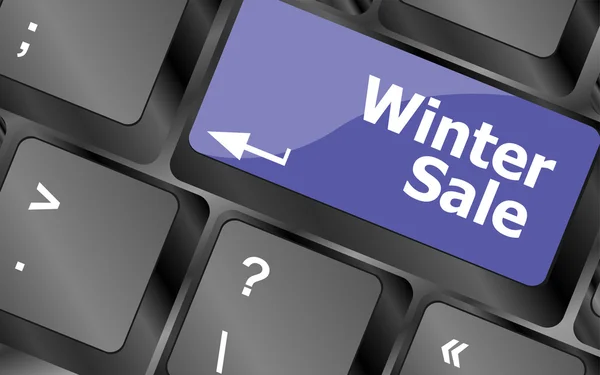 Winter sale on computer keyboard key button — Stock Photo, Image