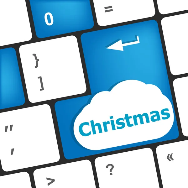 Botón de Navidad en la tecla del teclado - concepto de vacaciones — Foto de Stock