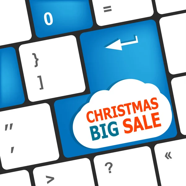 Navidad gran venta en el botón de tecla del teclado de la computadora — Foto de Stock