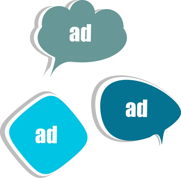 Advertentie. aantal stickers, etiketten, tags. zakelijke banners — Stockfoto
