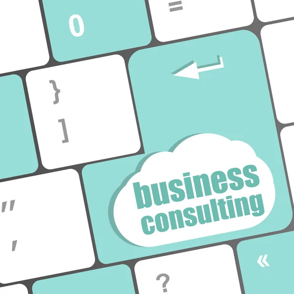 Computer keyboard with business consulting key. business concept — Stock Photo, Image