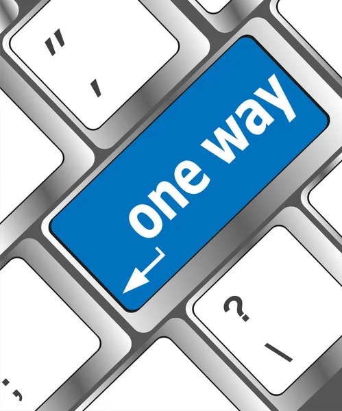 One way button on computer keyboard pc key — Stock Photo, Image