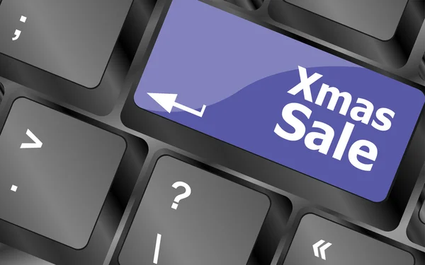 Computer keyboard with holiday key - xmas sale — Stock Photo, Image