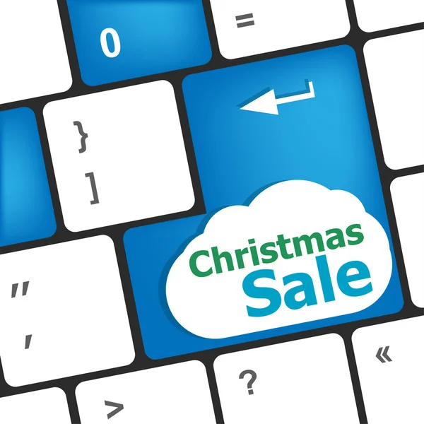 Venta de Navidad en el botón de tecla del teclado de la computadora — Foto de Stock