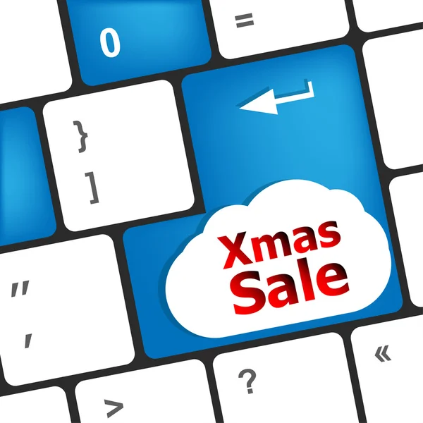 Teclado de ordenador con tecla de vacaciones - venta de Navidad — Foto de Stock