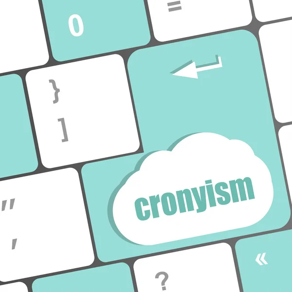 Cronyism on laptop keyboard key button — Stock Photo, Image