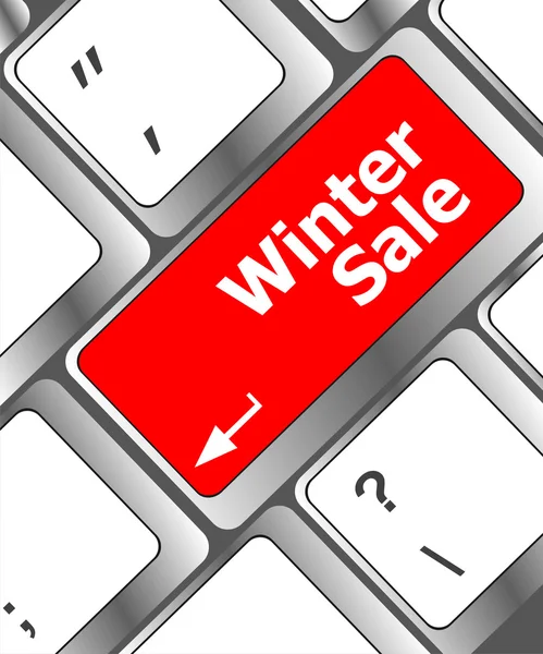 Winter sale on computer keyboard key button — Stock Photo, Image