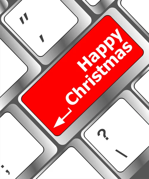 Καλά Χριστούγεννα μήνυμα, πληκτρολόγιο, εισάγετε κλειδί κουμπί — Φωτογραφία Αρχείου
