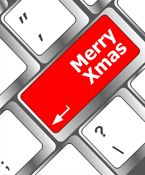Boldog karácsonyi üzenet, billentyűzet belép kulcs gomb xmas — Stockfoto