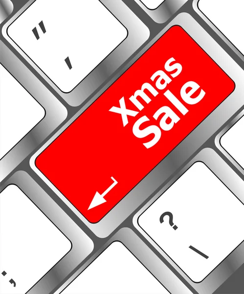 Computer keyboard with holiday key - xmas sale — Stock Photo, Image