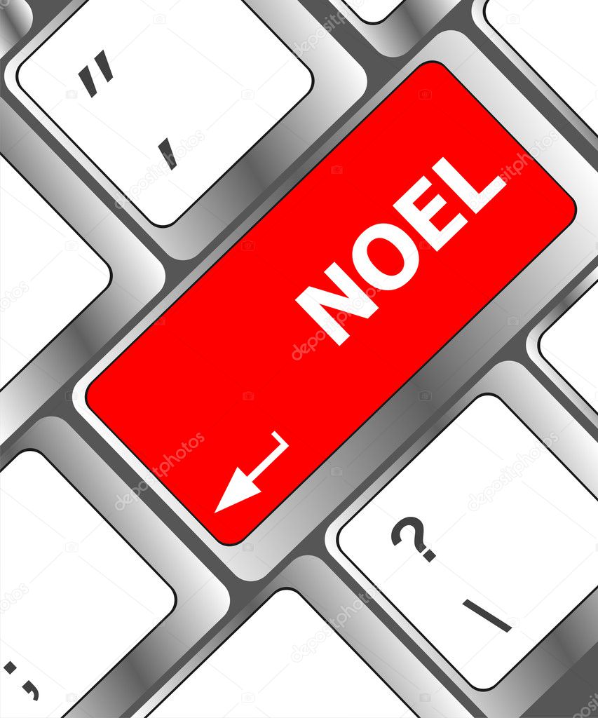 Computer keyboard key with Noel button