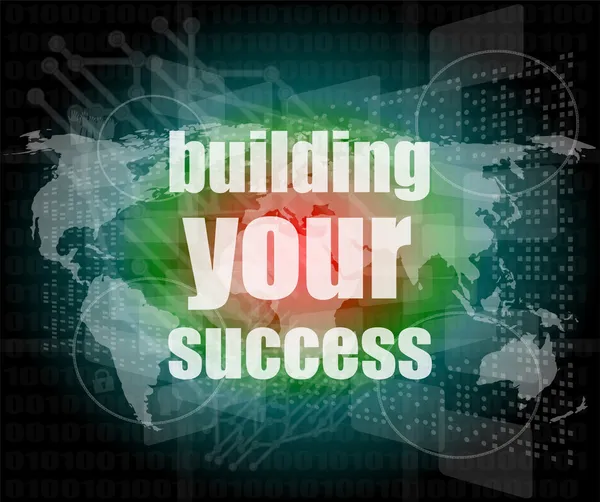 Building your success - digital touch screen interface — Stock Photo, Image