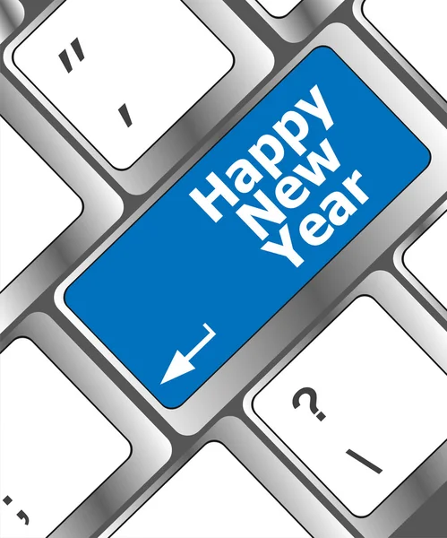 Happy christmas message, keyboard enter key button — Stock Photo, Image