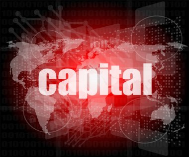 dokunmatik ekran arayüzü ile sermaye kelime