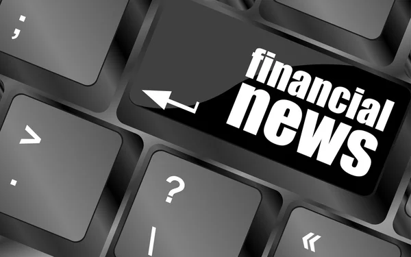 Financial news button on computer keyboard — Stock Photo, Image