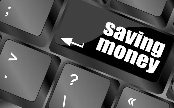 Saving money for investment with a button on computer keyboard — Stock Photo, Image