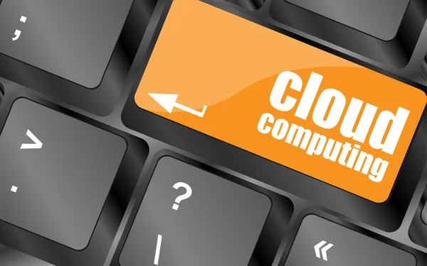 Teclado del ordenador para la computación en nube, concepto de negocio — Foto de Stock