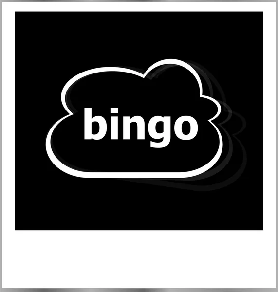 Bingo-Wort Geschäftskonzept, Fotorahmen isoliert auf weiß — Stockfoto
