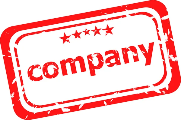 Company on red rubber stamp over a white background — Stock Photo, Image