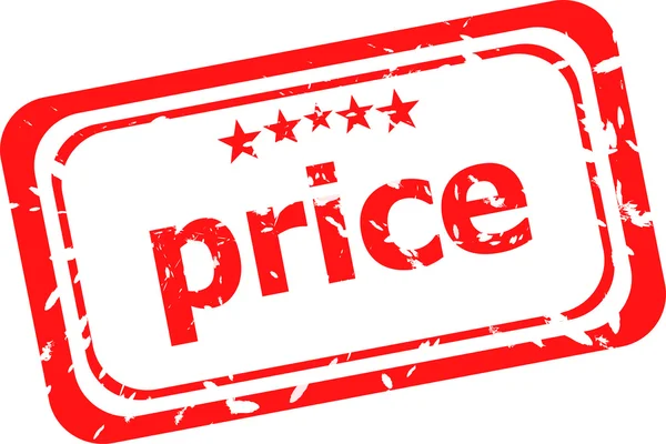 Preço carimbo de borracha vermelha sobre um fundo branco — Fotografia de Stock
