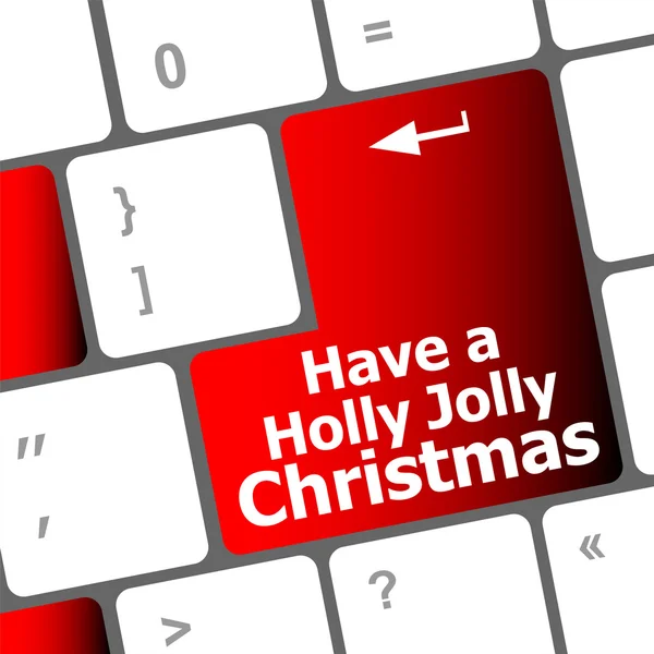 Clé de clavier d'ordinateur avec avoir un houx joyeux mots de Noël — Photo