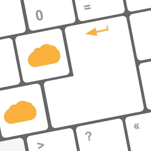 Cloud computing concept on computer keyboard — Stock Photo, Image