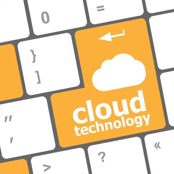 Bilgisayar klavye bulut teknolojisi için — Stok fotoğraf