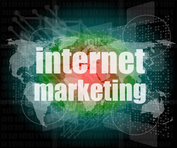 Marketing de internet - interface de tela sensível ao toque digital — Fotografia de Stock