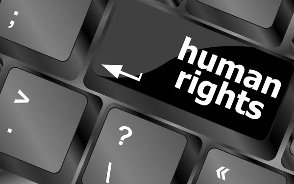 Arrow button with human rights word — Stock Photo, Image