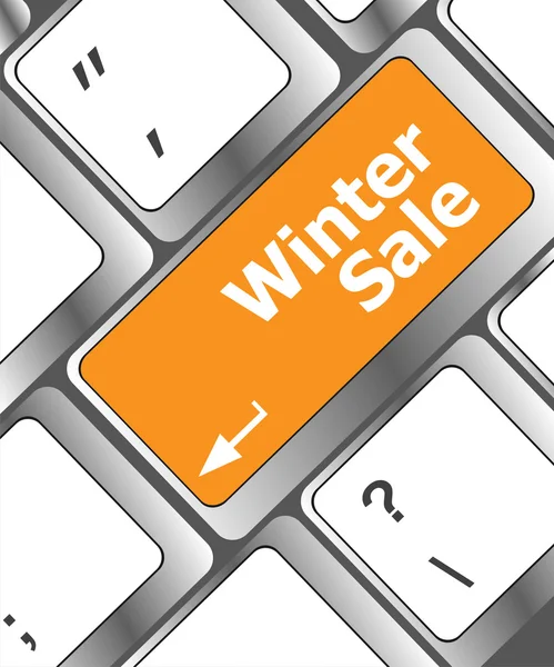 Winter verkoop op computer toetsenbord sleutelknop naast — Stockfoto