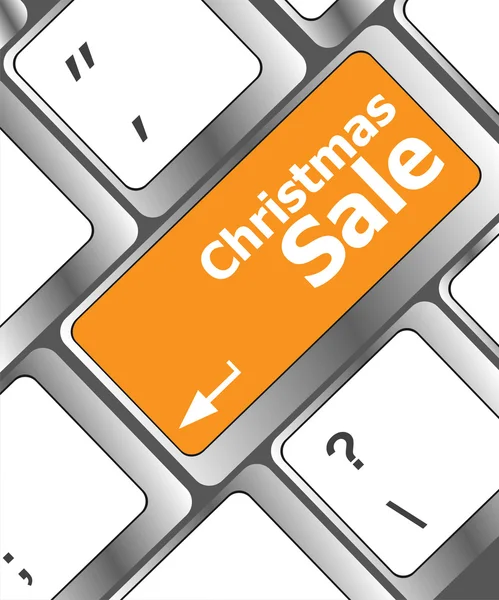 Venta de Navidad en el botón de tecla del teclado de la computadora —  Fotos de Stock