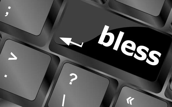 Bless text on computer keyboard key - business concept — Stock Photo, Image