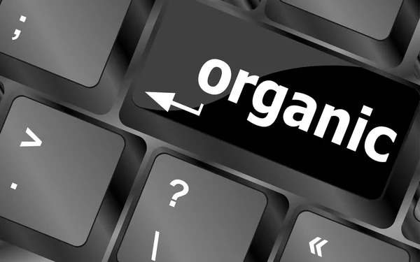 Organic word on green keyboard button — Stock Photo, Image