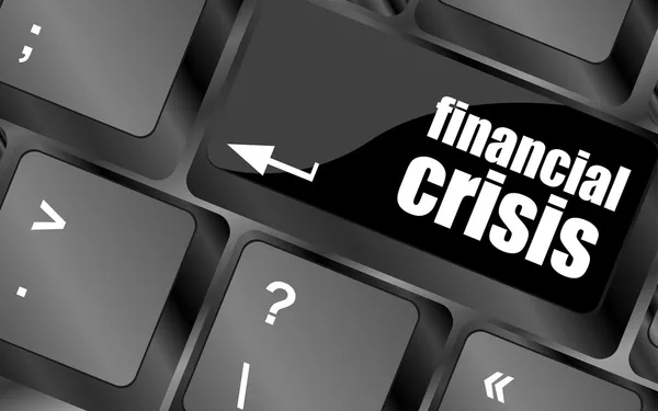 Financiële crisis sleutel tonen zakelijke verzekering concept, business concept — Stockfoto