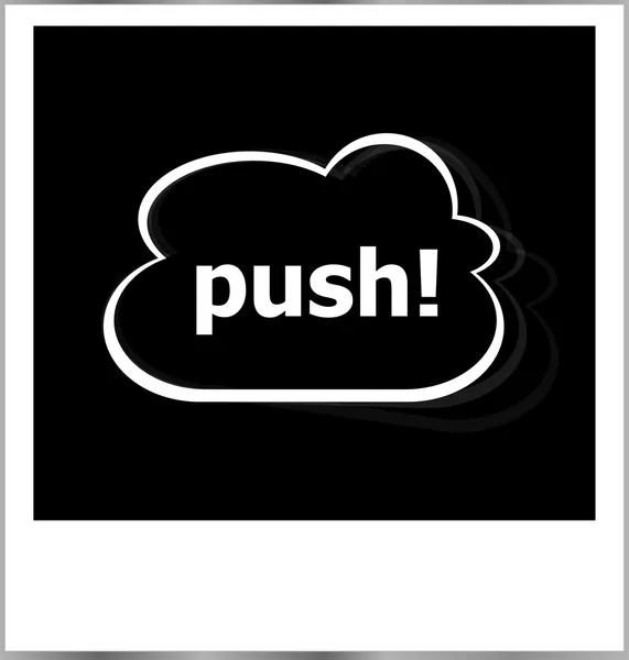 Instant photo frame with cloud and useful links word, concept