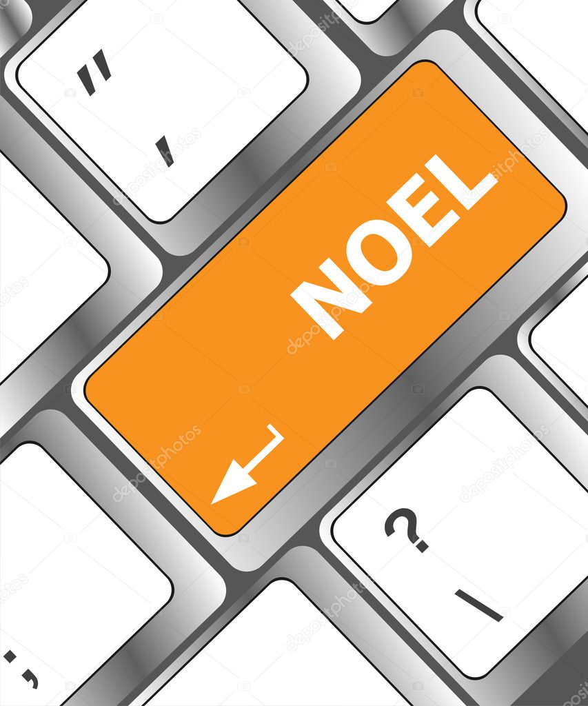 Computer keyboard key with Noel button