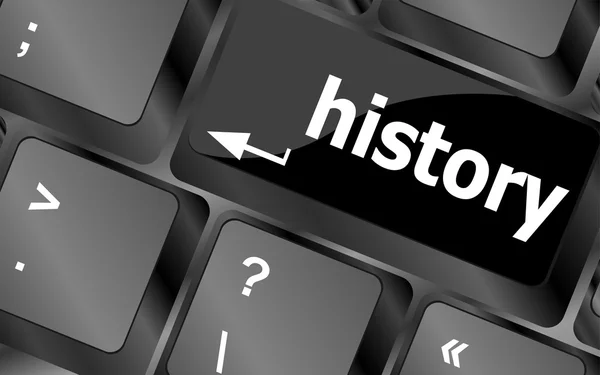 Laptop keyboard and key history on it — Stock Photo, Image