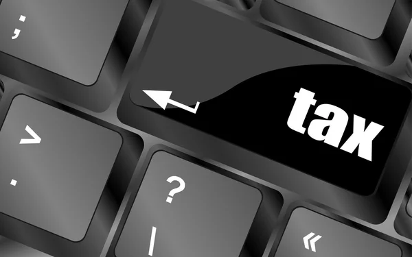 Daňové slovo na klávesnici notebooku, obchodní koncept — Stock fotografie