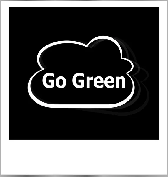 Photo frame with go green words — Stock Photo, Image