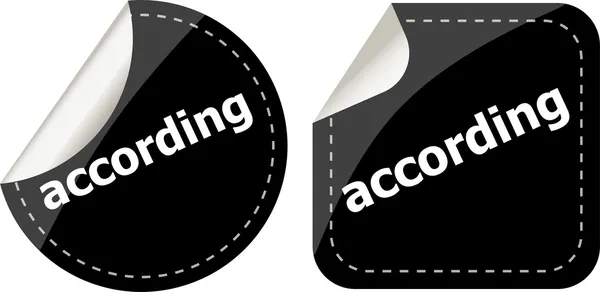 Zwarte volgens stickers ingesteld op wit, knoop van het pictogram — Stockfoto