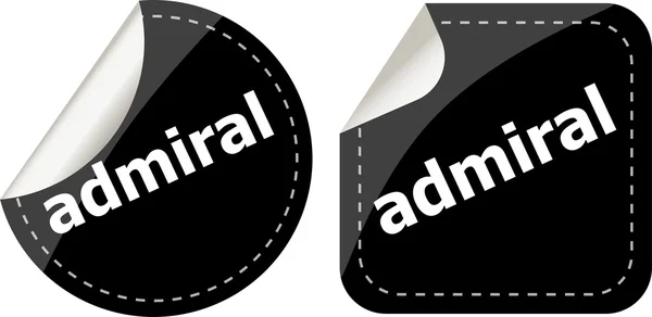 Admiraal woord stickers set, pictogram knop, business concept — Stockfoto